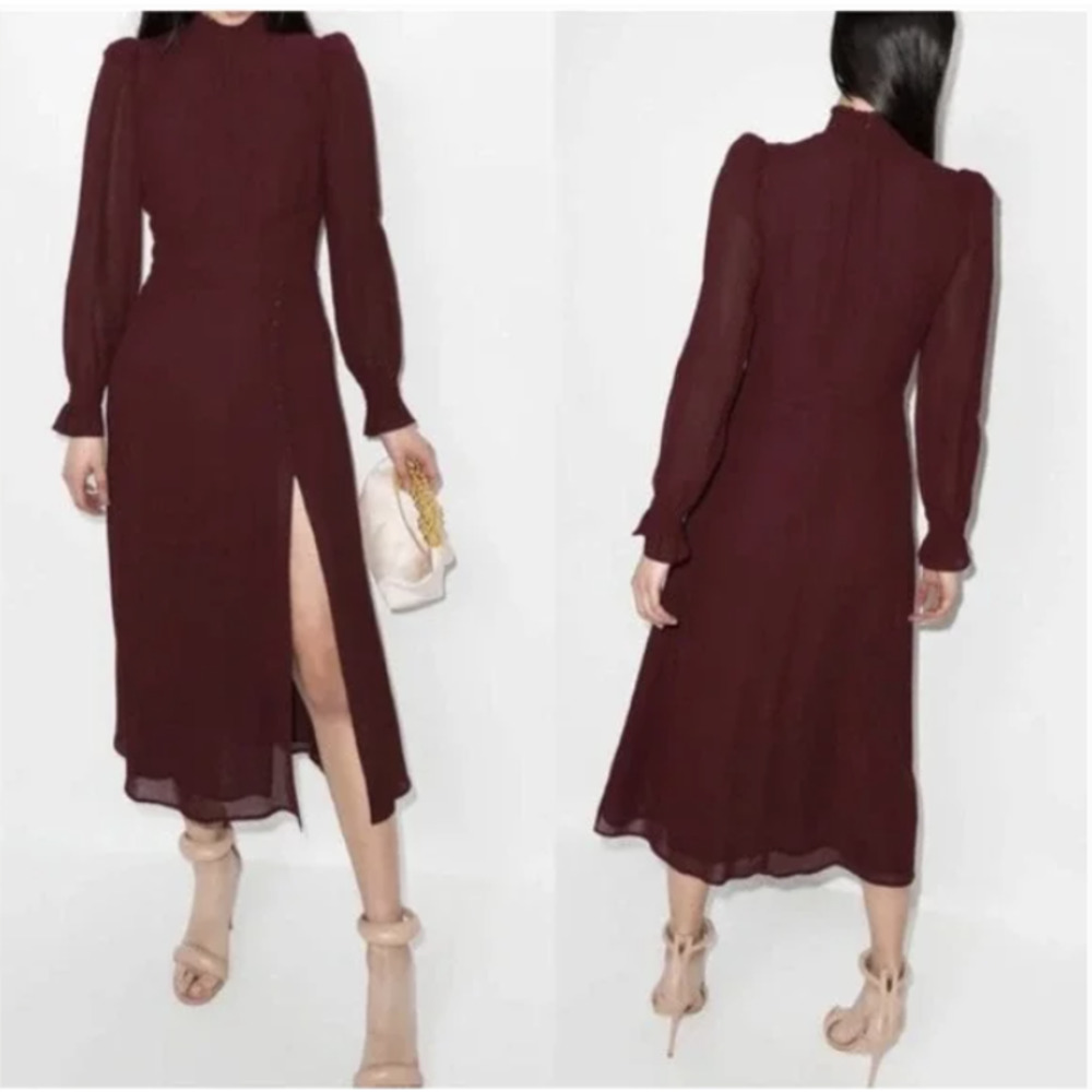 Reformation Burgundy Midi Dress - Picture 3 of 16